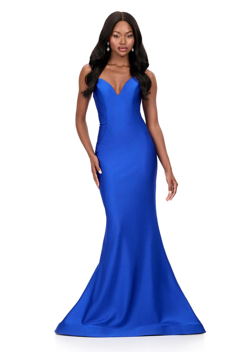 ASHLEYlauren Strapless Jersey Prom Dress 12164 - Image 3