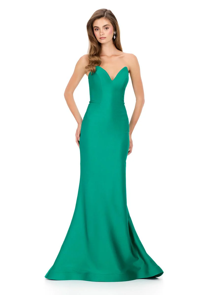 ASHLEYlauren Strapless Jersey Prom Dress 12164 - Image 5