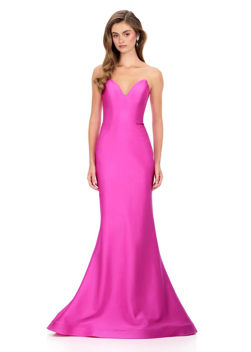 ASHLEYlauren Strapless Jersey Prom Dress 12164 - Image 7