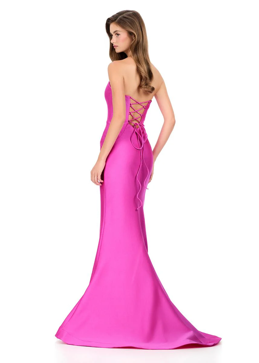 ASHLEYlauren Strapless Jersey Prom Dress 12164 - Image 8