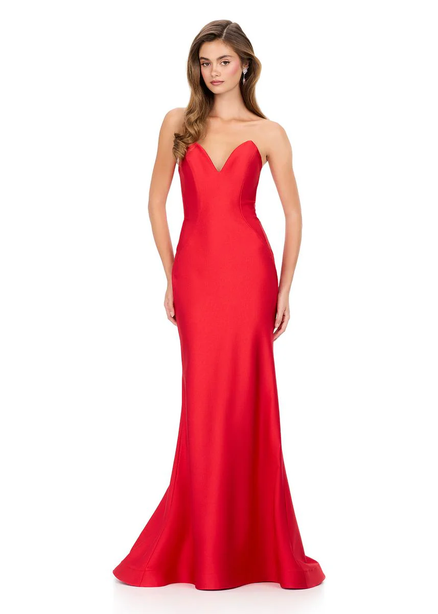 ASHLEYlauren Strapless Jersey Prom Dress 12164 - Image 9
