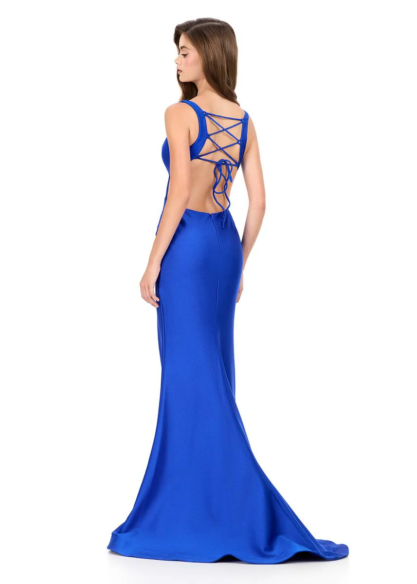ASHLEYlauren Lace-up Open Back Prom Dress 12165 - Image 2