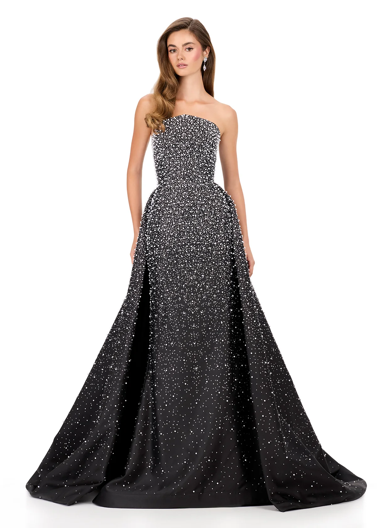 ASHLEYlauren Mikado Strapless Hot Stone Pageant Dress 12167 - Image 3
