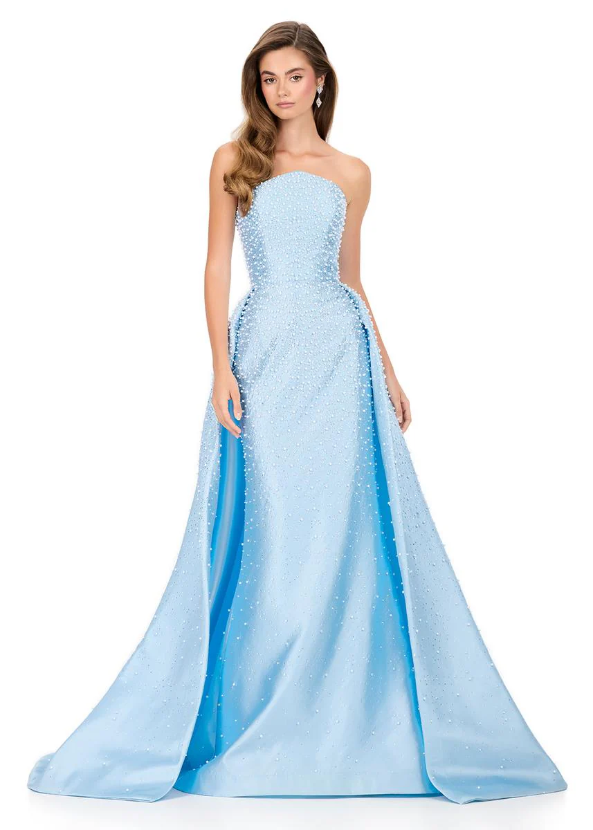 ASHLEYlauren Mikado Strapless Hot Stone Pageant Dress 12167 - Image 5