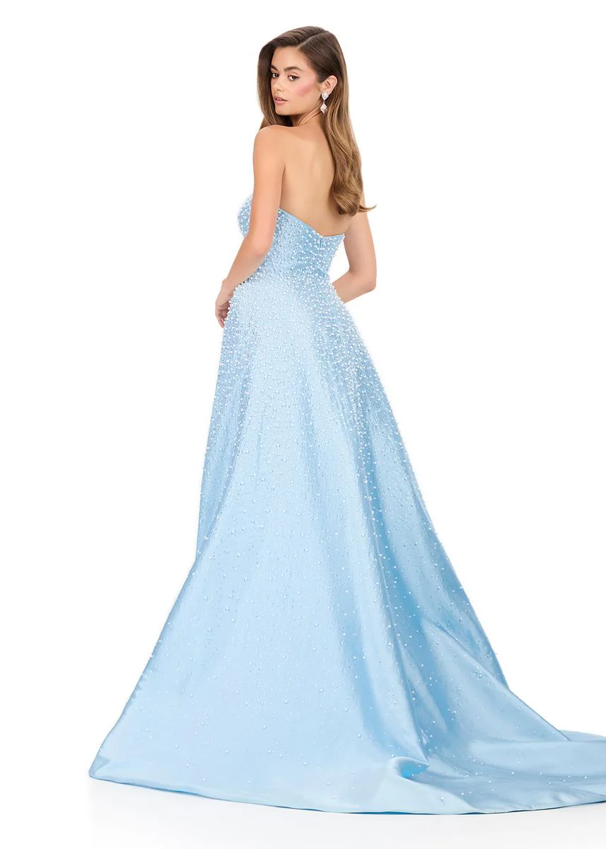 ASHLEYlauren Mikado Strapless Hot Stone Pageant Dress 12167 - Image 6