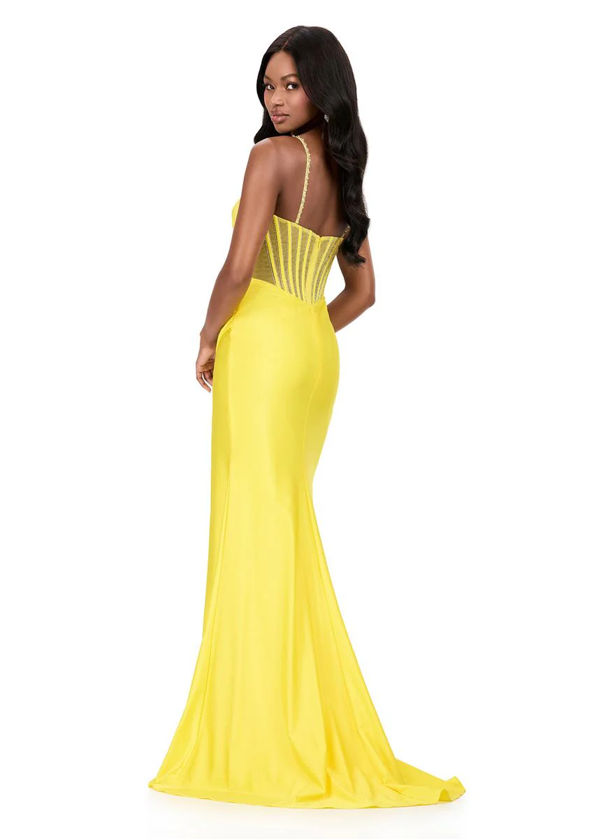 ASHLEYlauren Ruched Corset Prom Dress 12173 - Image 6