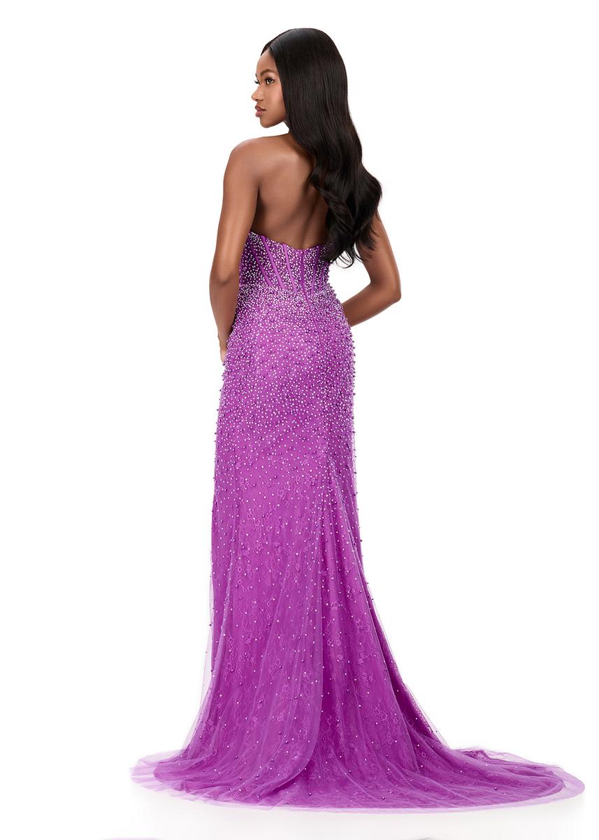 ASHLEYlauren Beaded Lace Halter Prom Dress 12177 - Image 8