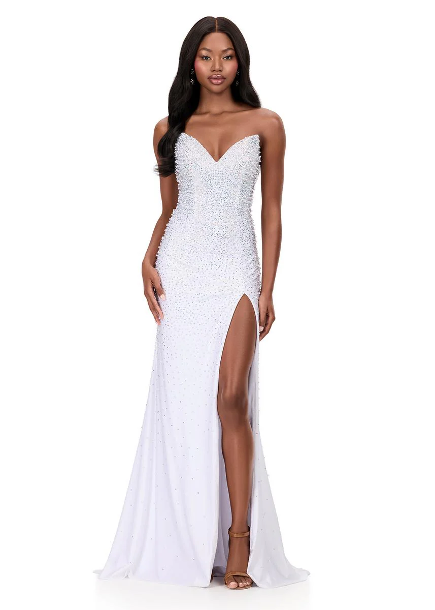 ASHLEYlauren Tight Strapless Beaded Prom Dress 12181 - Image 5