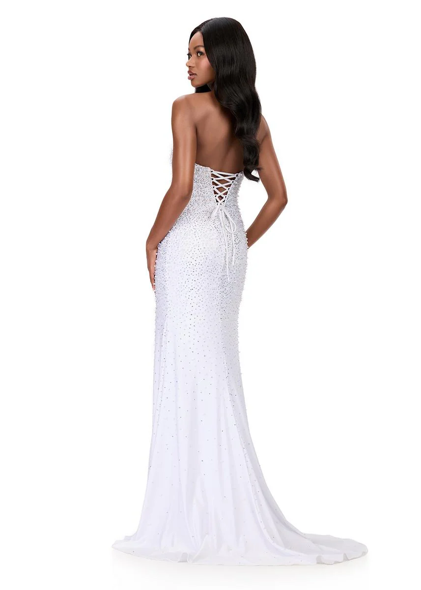 ASHLEYlauren Tight Strapless Beaded Prom Dress 12181 - Image 6