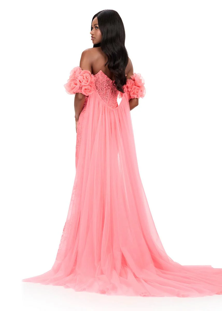 ASHLEYlauren Strapless Corset Lace Prom Dress 12183 - Image 2
