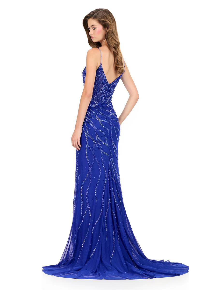 ASHLEYlauren Tight Beaded Prom Dress 12195 - Image 4