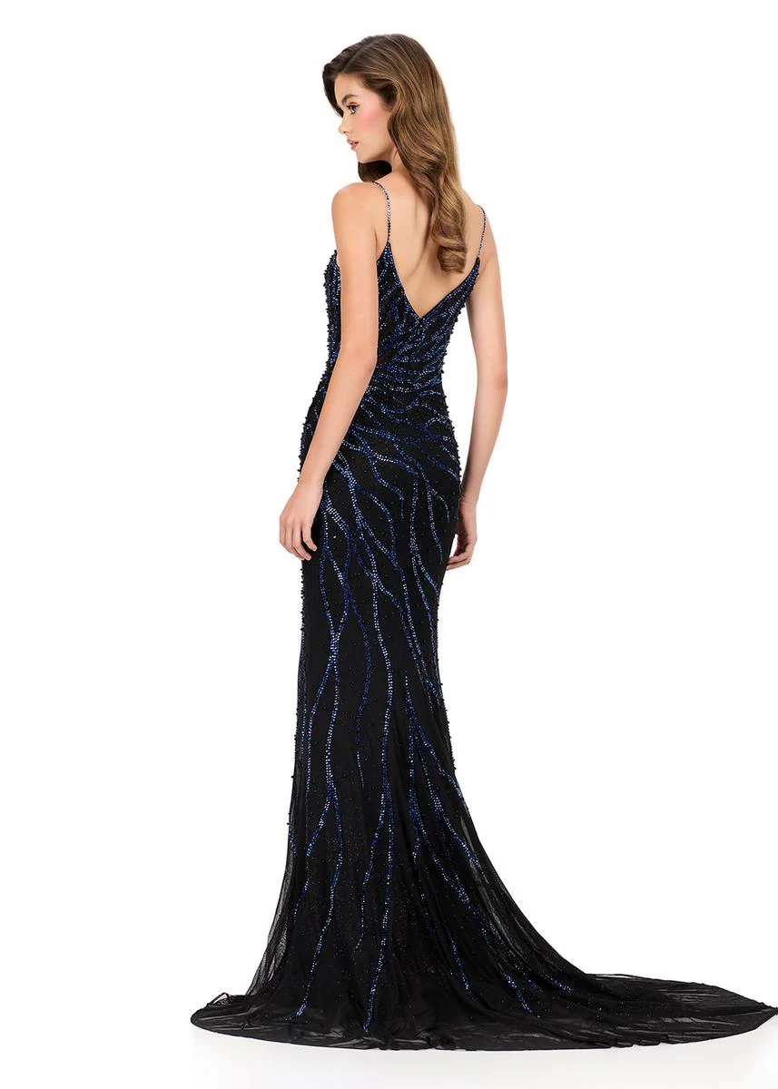 ASHLEYlauren Tight Beaded Prom Dress 12195 - Image 6