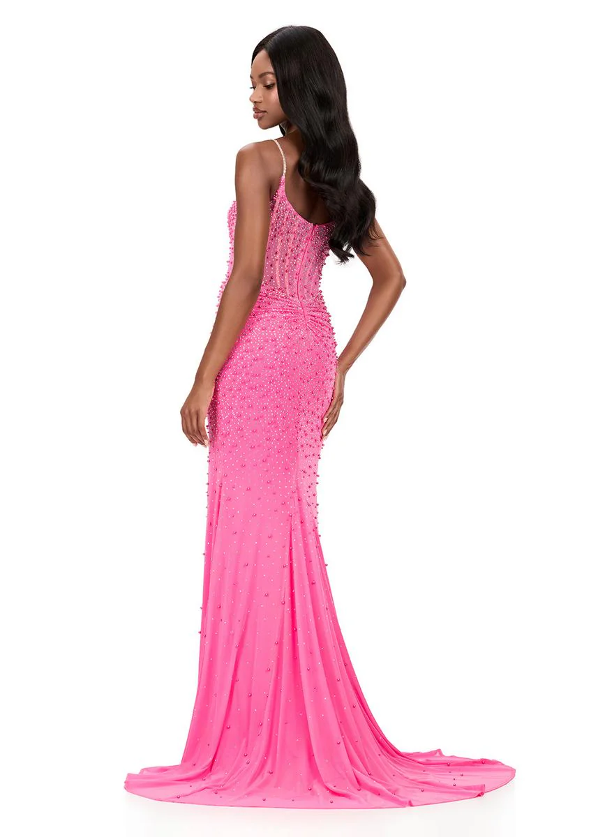 ASHLEYlauren Pearl Hot Stone Prom Dress 12196 - Image 2
