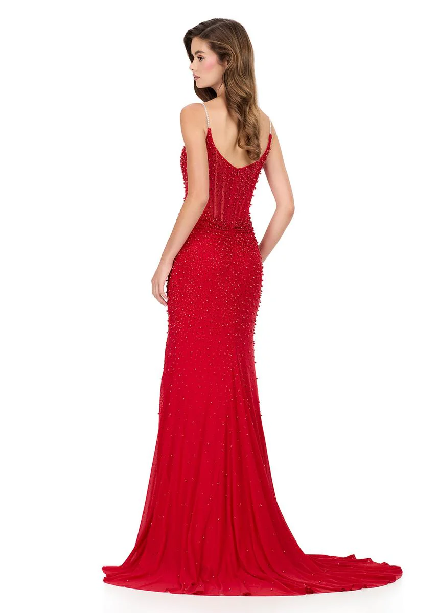 ASHLEYlauren Pearl Hot Stone Prom Dress 12196 - Image 6