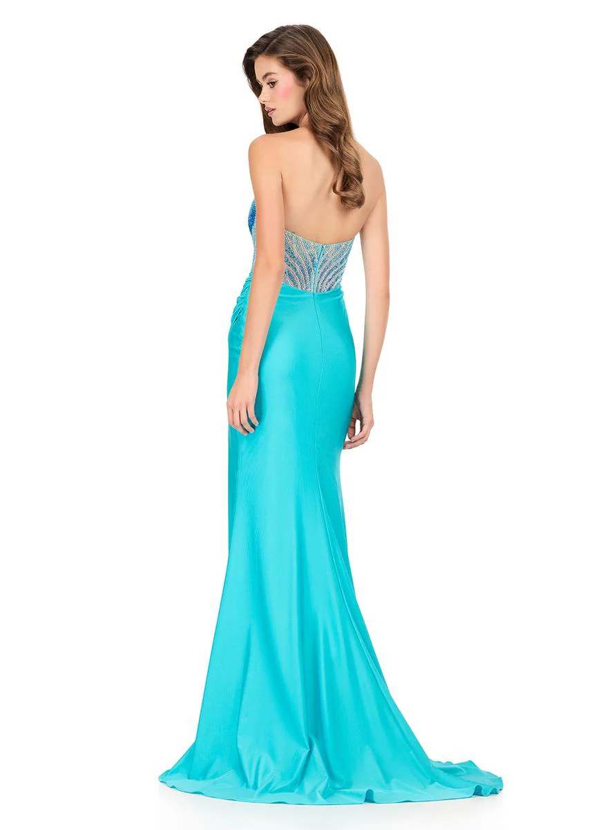ASHLEYlauren Strapless Ice Queen Prom Dress 12197 - Image 2