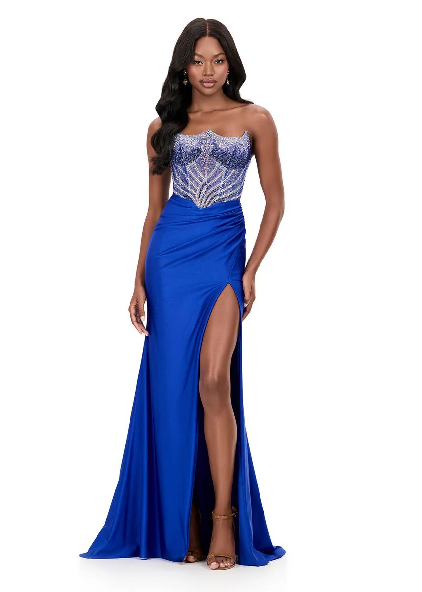 ASHLEYlauren Strapless Ice Queen Prom Dress 12197 - Image 5
