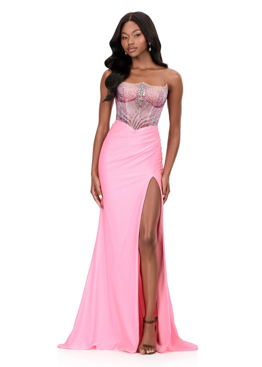 ASHLEYlauren Strapless Ice Queen Prom Dress 12197 - Image 7