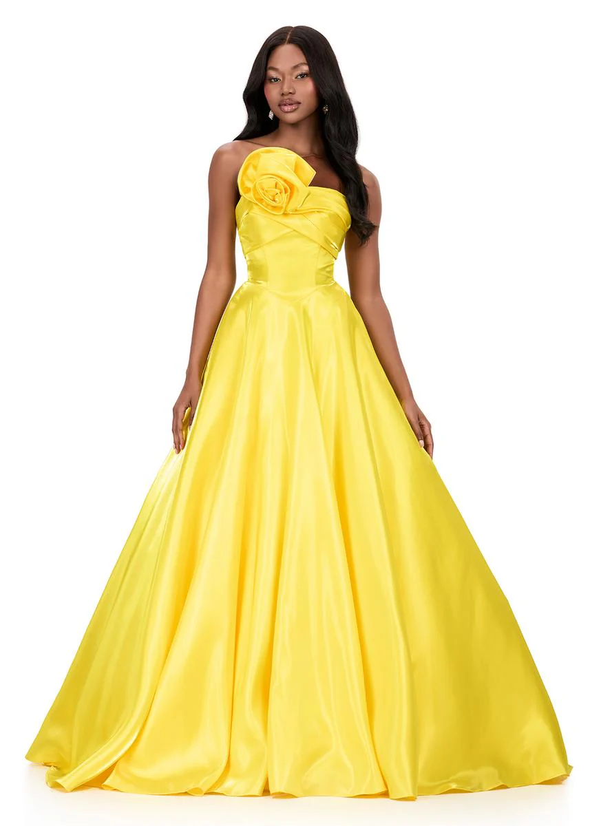 ASHLEYlauren Satin Ballgown Prom Dress 12199