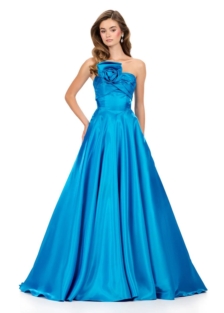 ASHLEYlauren Satin Ballgown Prom Dress 12199 - Image 3