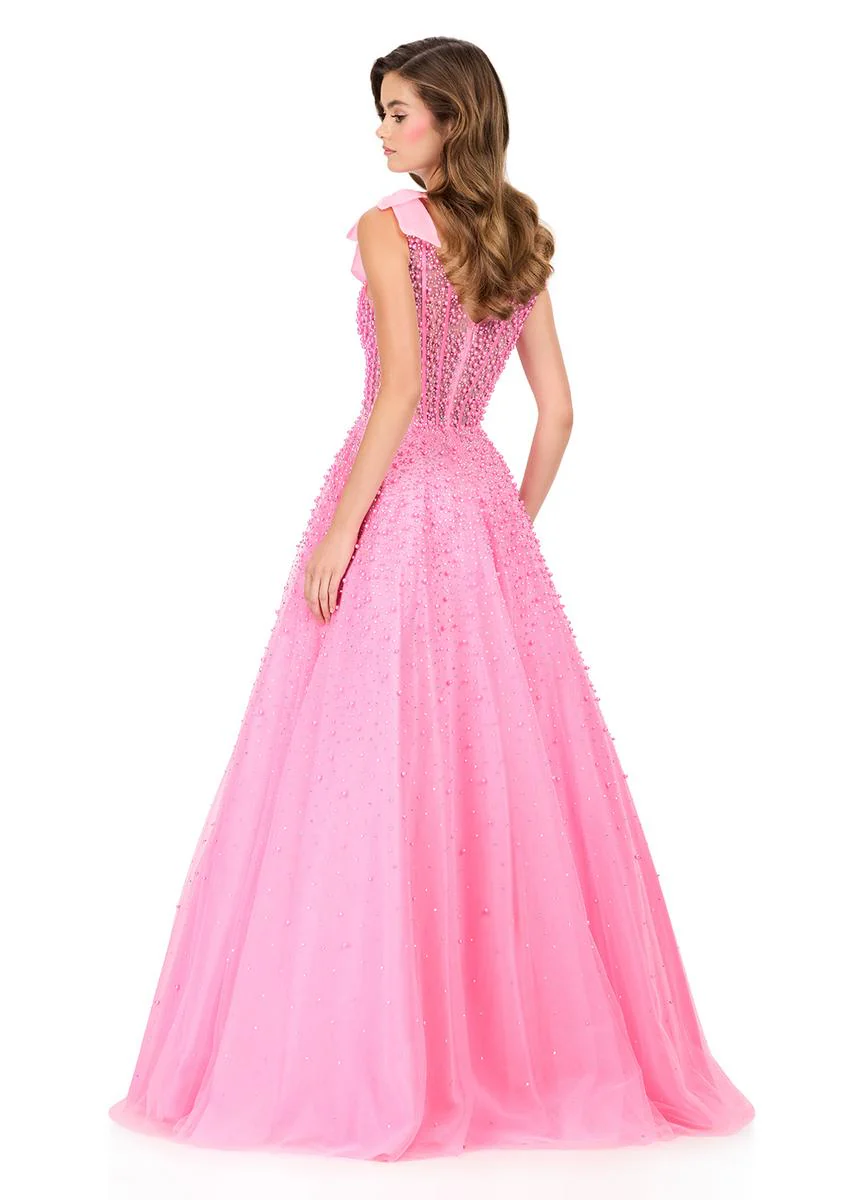 ASHLEYlauren Illusion Corset Beaded Ball Gown Dress 12204 - Image 2