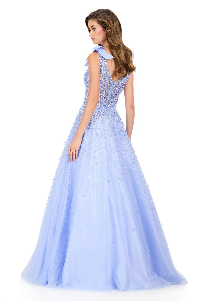 ASHLEYlauren Illusion Corset Beaded Ball Gown Dress 12204 - Image 8