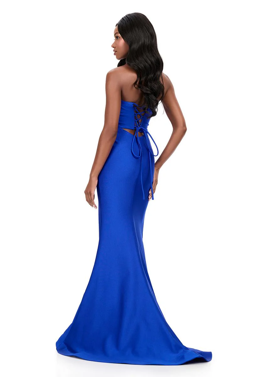 ASHLEYlauren Fitted Halter Prom Dress 12205 - Image 6