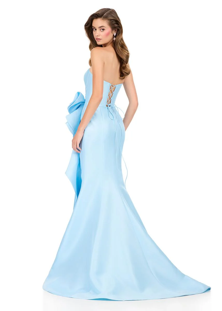 ASHLEYlauren Strapless Side Ruffle Prom Dress 12212 - Image 14
