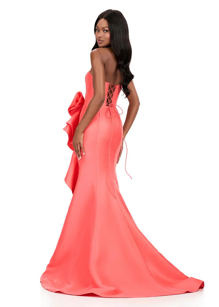 ASHLEYlauren Strapless Side Ruffle Prom Dress 12212 - Image 16