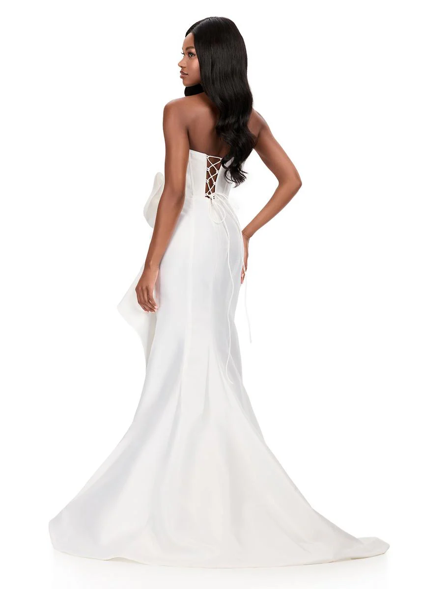 ASHLEYlauren Strapless Side Ruffle Prom Dress 12212 - Image 20