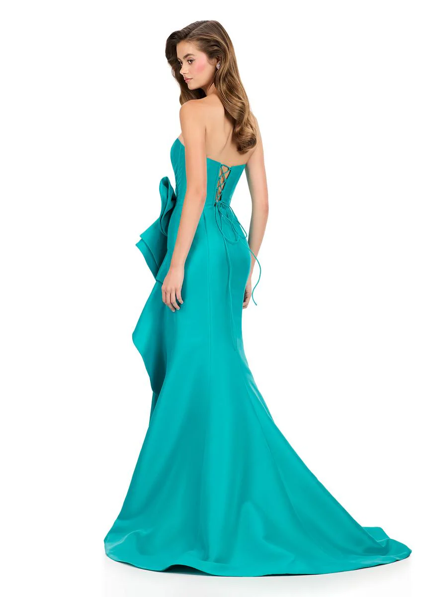 ASHLEYlauren Strapless Side Ruffle Prom Dress 12212 - Image 6
