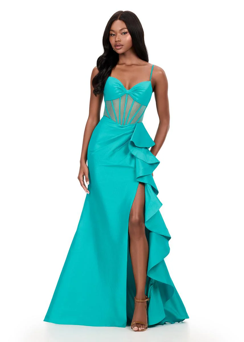 ASHLEYlauren Illusion Corset Prom Dress 12213 - Image 3