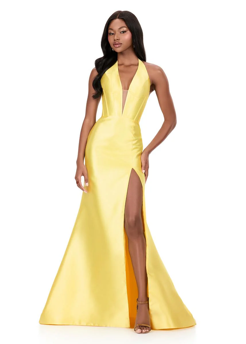 ASHLEYlauren Halter Mikado Prom Dress 12214 - Image 12