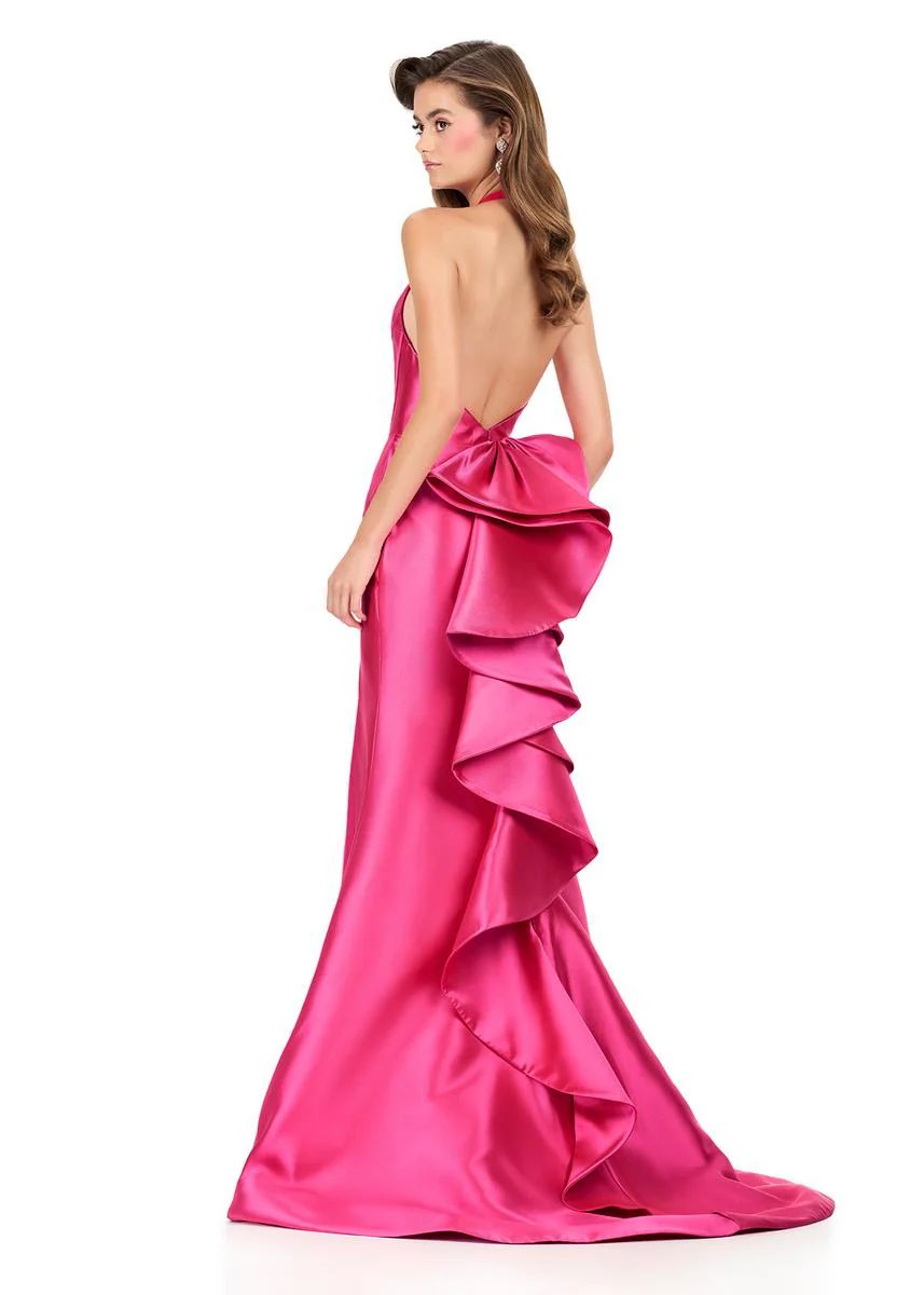ASHLEYlauren Halter Mikado Prom Dress 12214 - Image 5