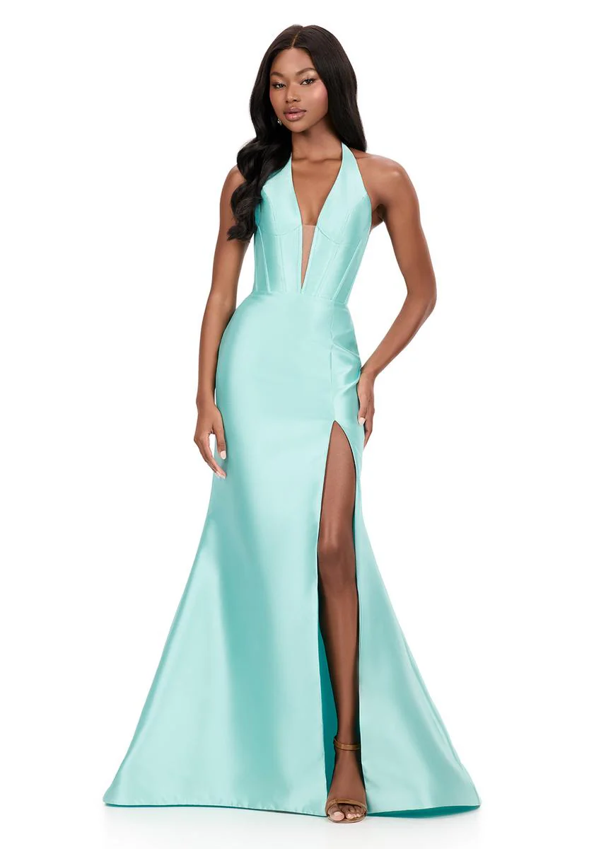 ASHLEYlauren Halter Mikado Prom Dress 12214 - Image 6