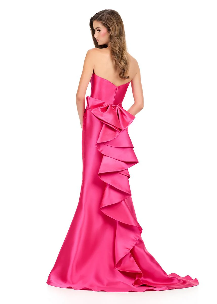 ASHLEYlauren Mikado Ruffle Back Prom Dress 12215 - Image 10
