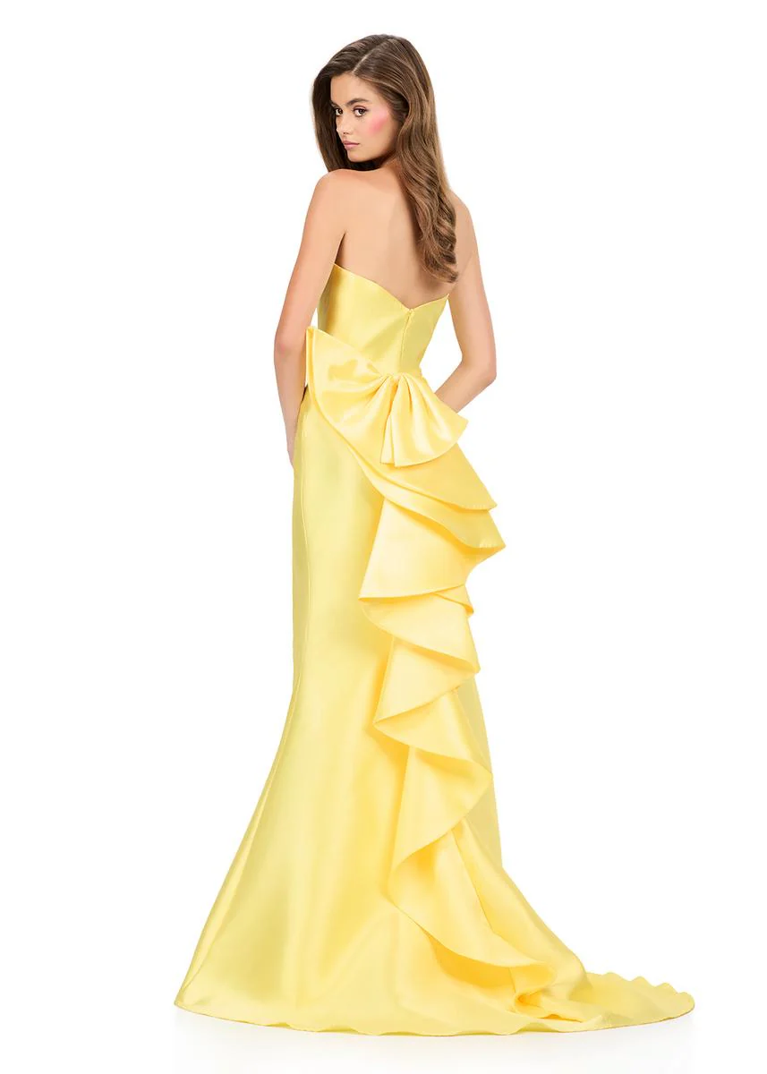 ASHLEYlauren Mikado Ruffle Back Prom Dress 12215 - Image 8