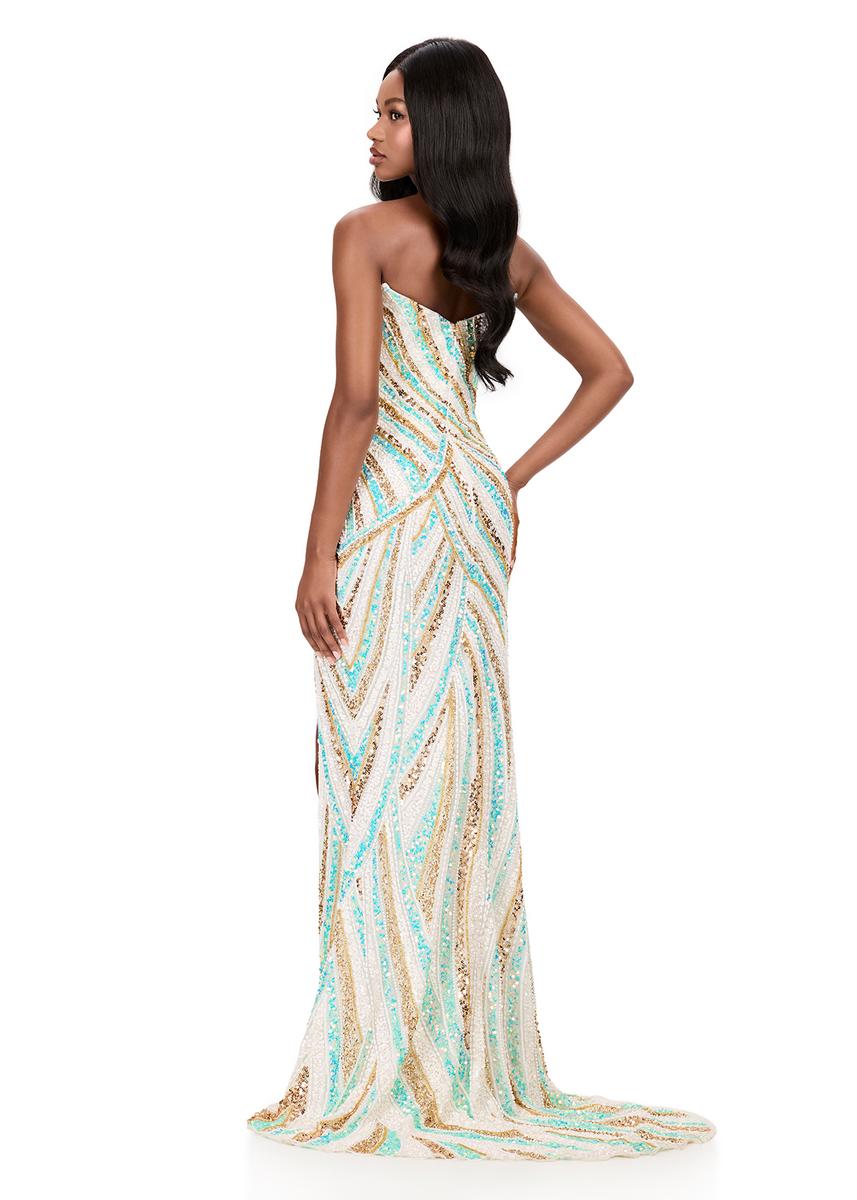 ASHLEYlauren Fitted Strapless Sequin Prom Dress 12218 - Image 10
