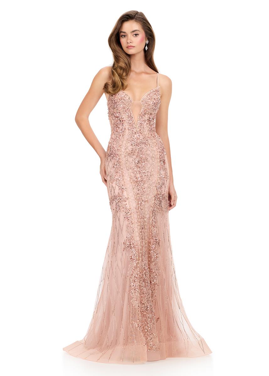 ASHLEYlauren Illusion Overlay Prom Dress 12221 - Image 5