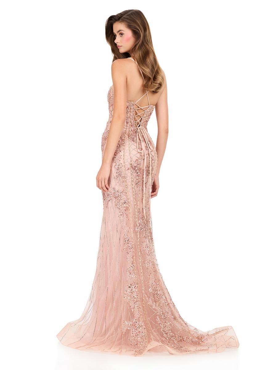 ASHLEYlauren Illusion Overlay Prom Dress 12221 - Image 6
