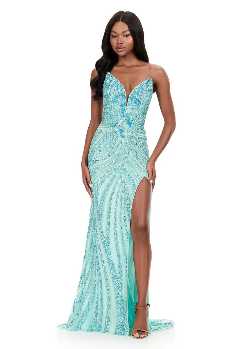 ASHLEYlauren Sequin Lace-up Back Prom Dress 12230 - B - Image 10