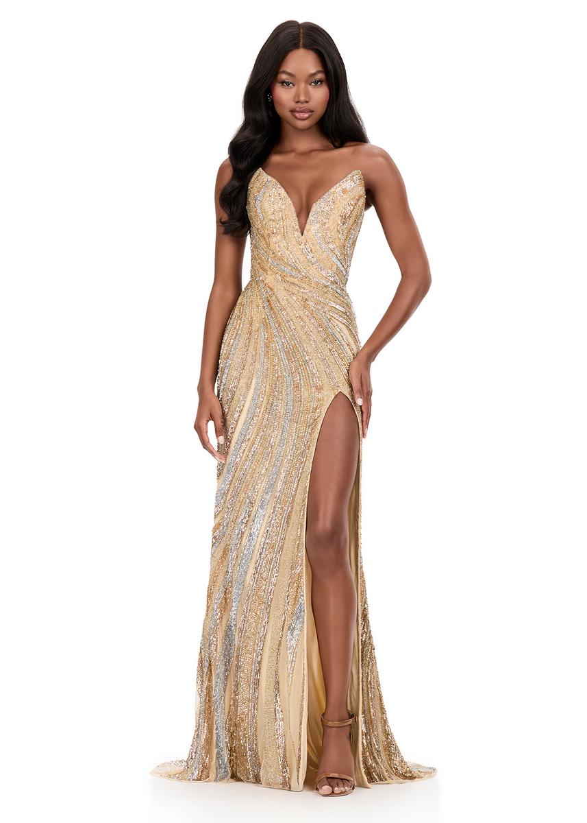 ASHLEYlauren Strapless Beaded Prom Dress 12231 - B - Image 25