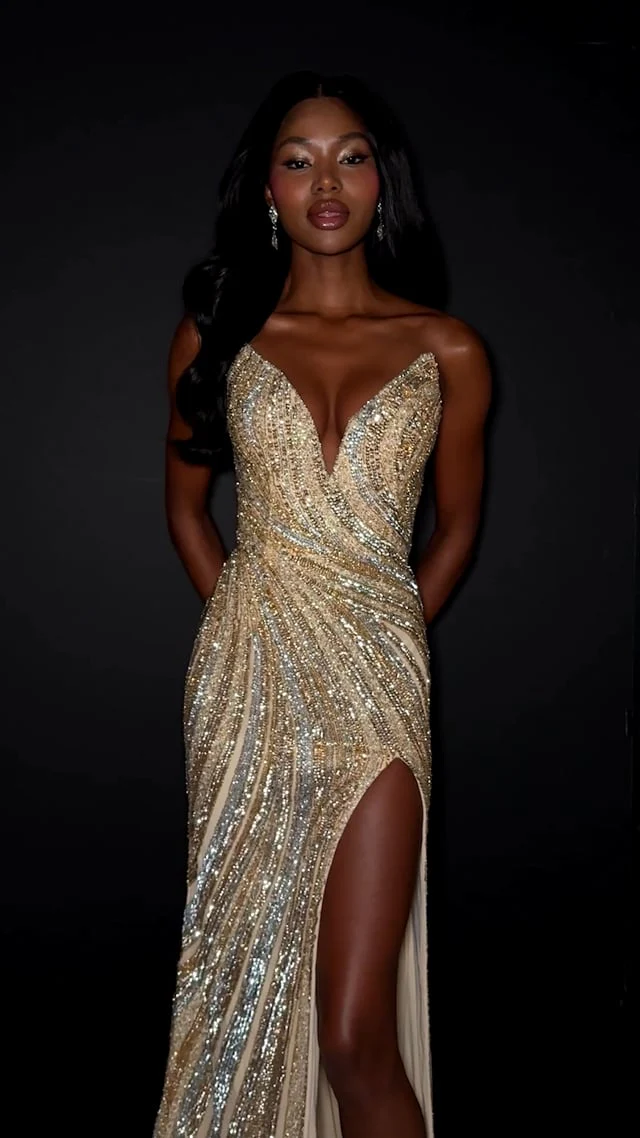 ASHLEYlauren Strapless Beaded Prom Dress 12231 - B - Image 34