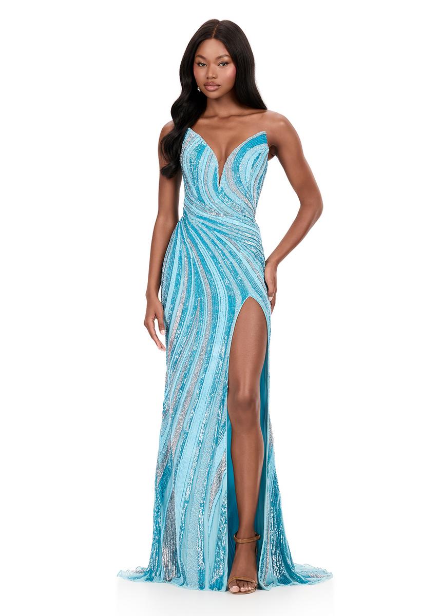 ASHLEYlauren Strapless Beaded Prom Dress 12231 - B - Image 7
