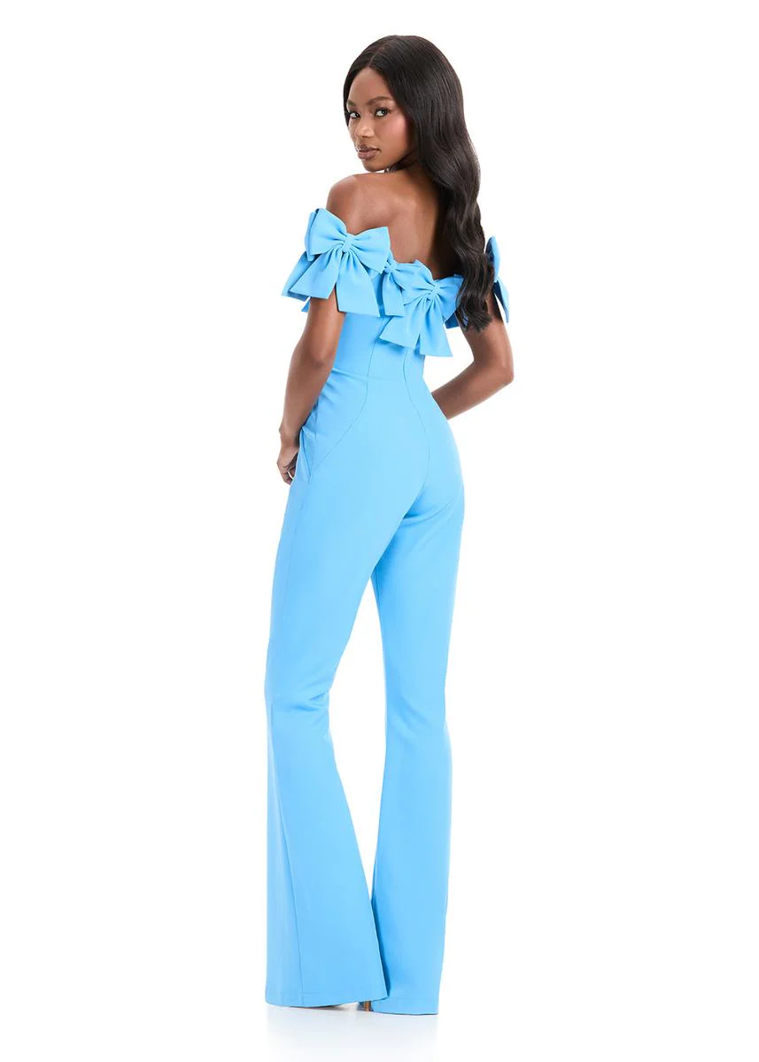 ASHLEYlauren Off Shoulder Bow Jumpsuit 12236 - Image 10