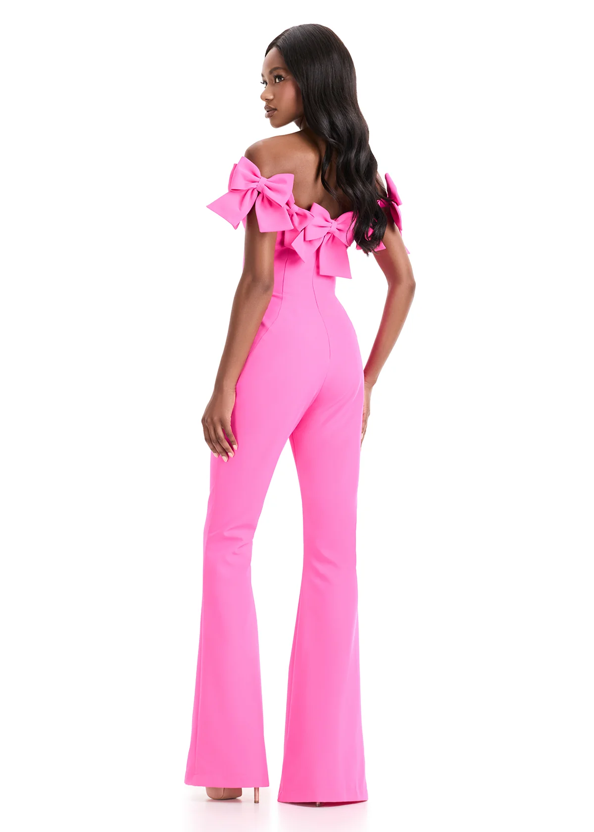 ASHLEYlauren Off Shoulder Bow Jumpsuit 12236 - Image 2
