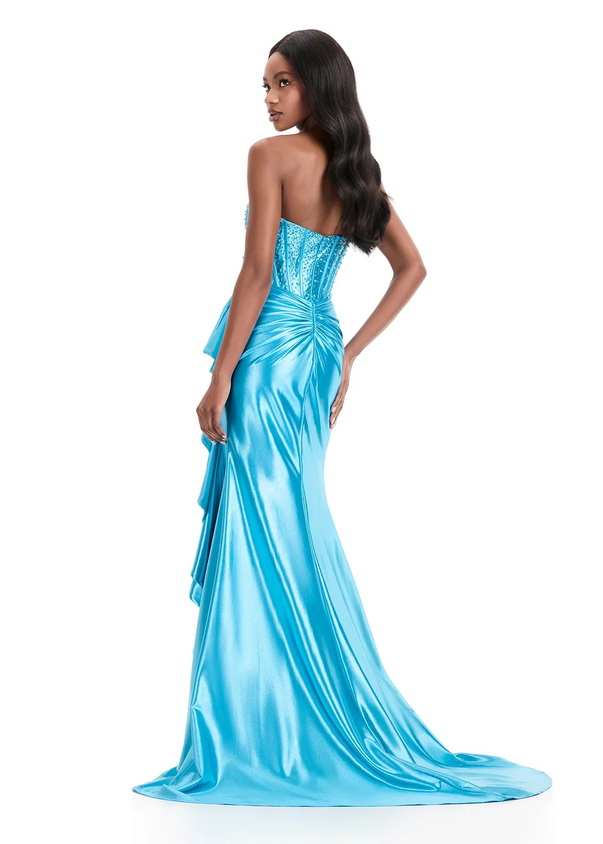 ASHLEYlauren Tight Jersey Prom Dress 12240 - Image 2