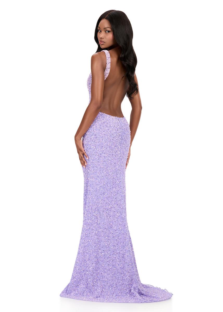 ASHLEYlauren Open Back Fitted Beaded Prom Dress 12243 - Image 10