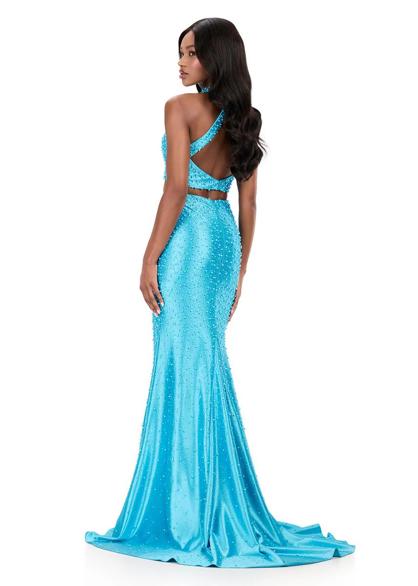 ASHLEYlauren Two Piece Jersey Prom Dress 12261 - Image 2