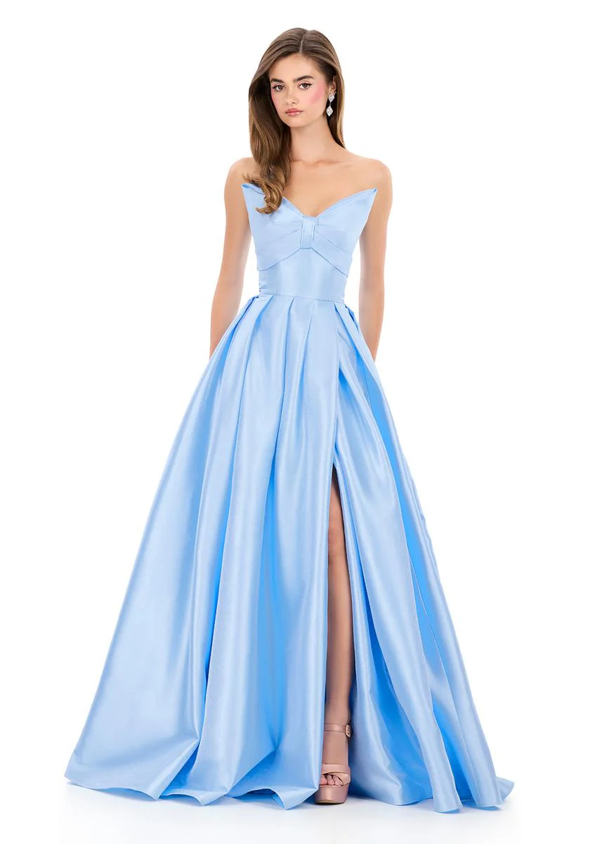 ASHLEYlauren Bow Mikado Ball Gown Prom Dress 12265 - Image 3