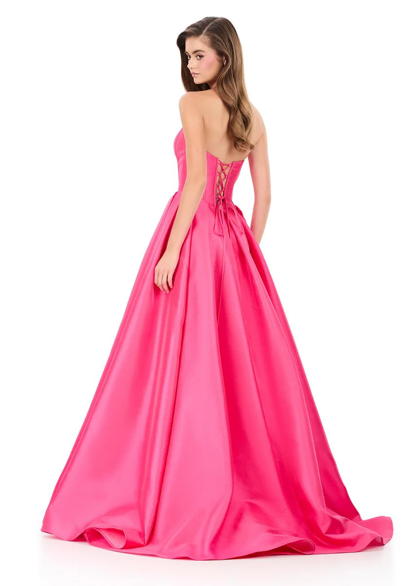 ASHLEYlauren Corset Pleated Ball Gown Dress 12266 - Image 2